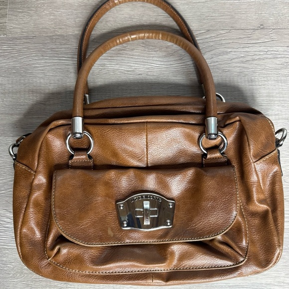 Liz Claiborne Leather Handbag Brown Purse - Picture 1 of 6
